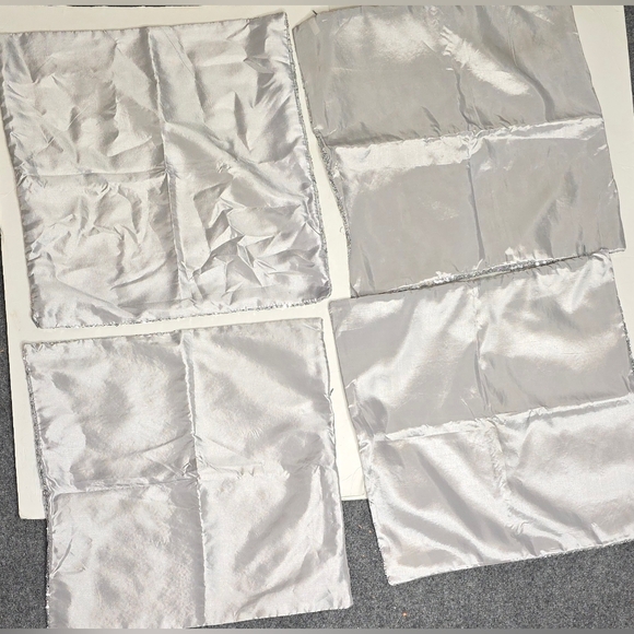 4 Silver Sequin Decorative Pillow Covers 18x18 Silver Sparkle - Picture 3 of 3